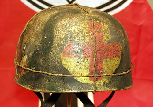 German Paratrooper Helmet M37 Cassino Normandy Medic