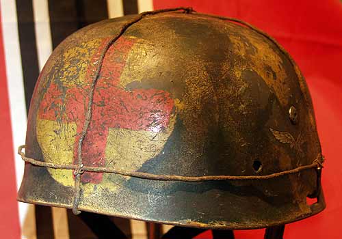 German Paratrooper Helmet M37 Cassino Normandy Medic