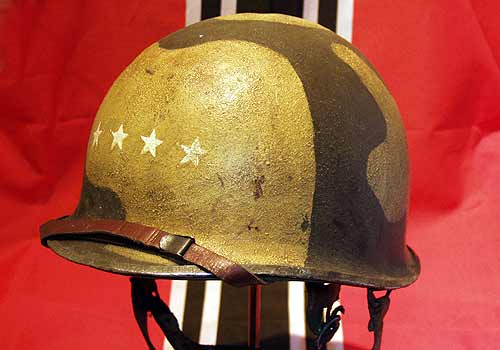 American WW2 M1C Helmet Officers Stars Aged