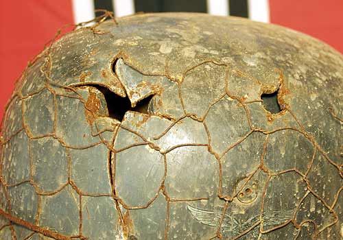 German Paratrooper Helmet M38 Normandy Battle Damaged